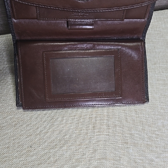 Vintage Dooney & Bourke Brown Pebble Leather Checkbook Wallet - Picture 7 of 7